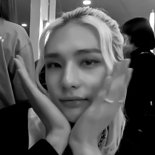 person human face black and white