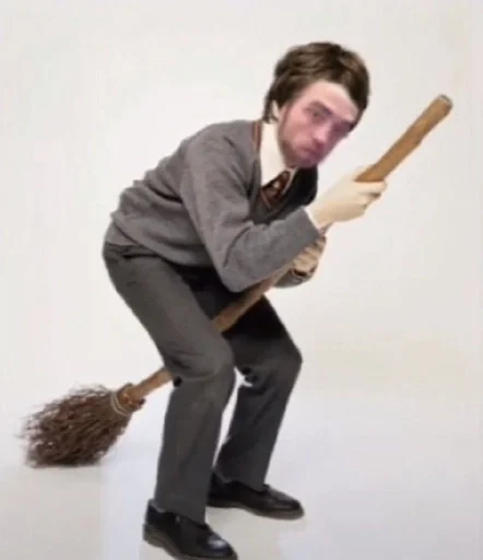 clothing person broom