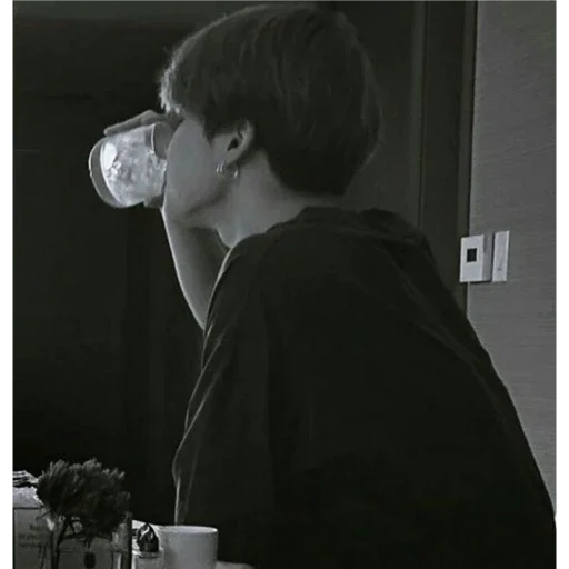 person black and white indoor