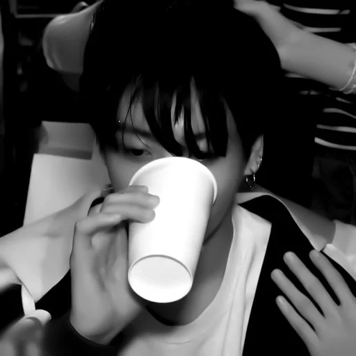 черно-белый кофейная чашка Человек