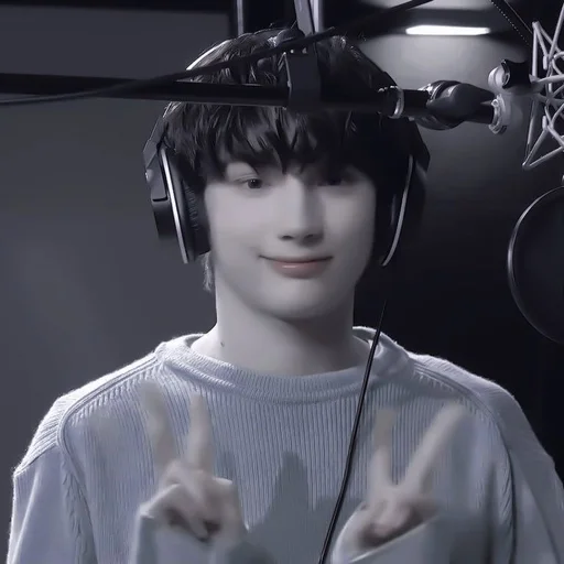 person human face headphones