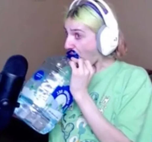 drinking water person food