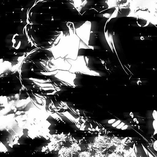 anime art black and white