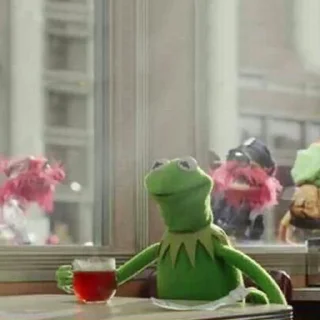 Стикер kermit the frog meme - 11