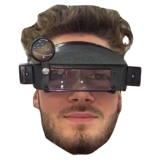 human face man headphones