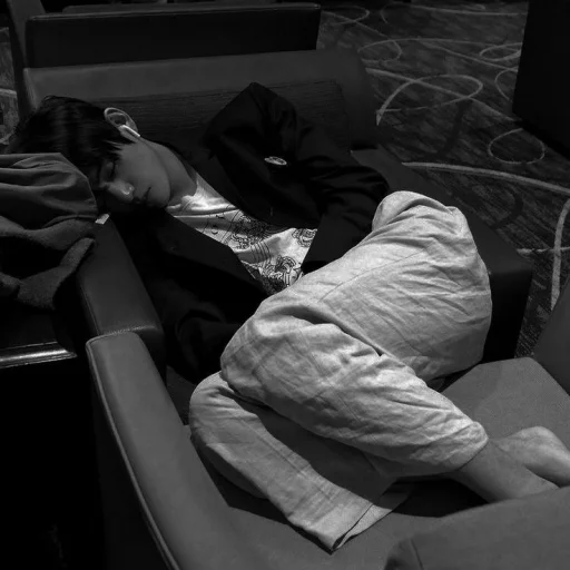 black and white person indoor