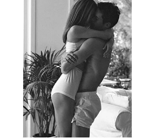 kiss person black and white