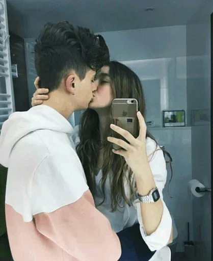 person kiss clothing