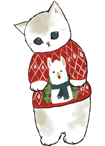 christmas cat snowman