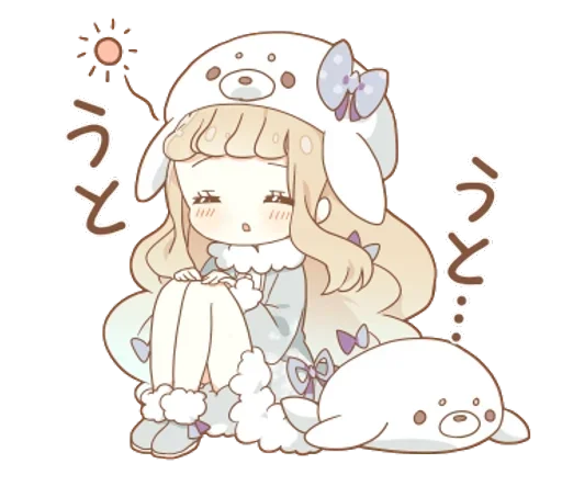 Sticker Подружки ( /^ω^)/ @anime_sticks - 11