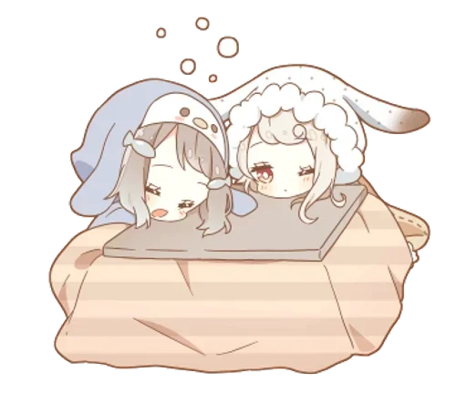 Sticker Подружки ( /^ω^)/ @anime_sticks - 1