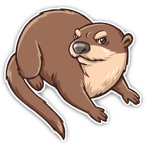 Стикер Выдра @petukhova_art - 6