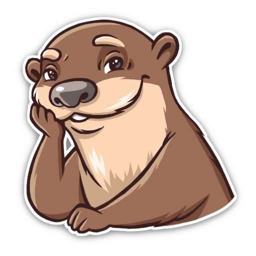 Стикер Выдра @petukhova_art - 1