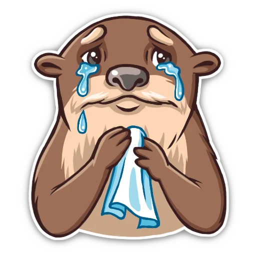 Стикер Выдра @petukhova_art - 0