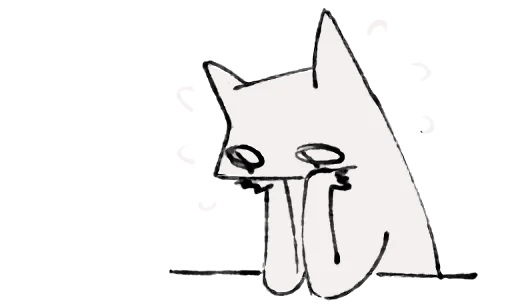 эскиз кошка рисование