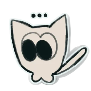 Стикер кукуха маленкий ушастый кирпич - 1