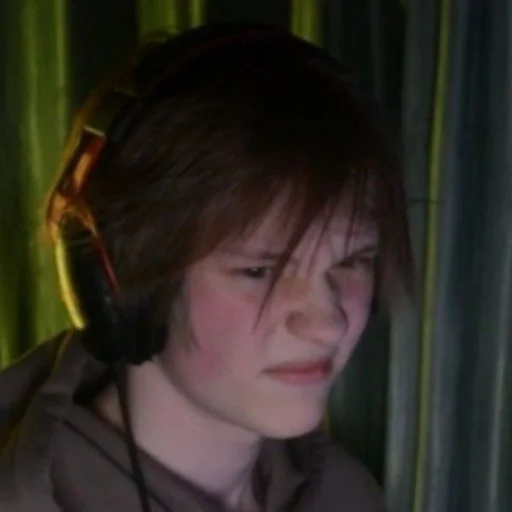 person human face headphones