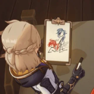 Sticker приходит кейя в бар и говорит можно мне дилюка горничную - 0