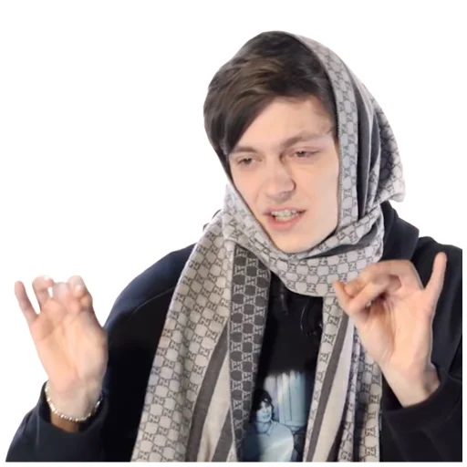 person human face scarf