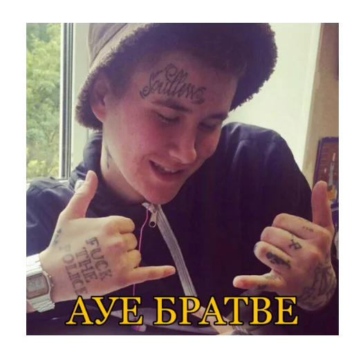 person human face text