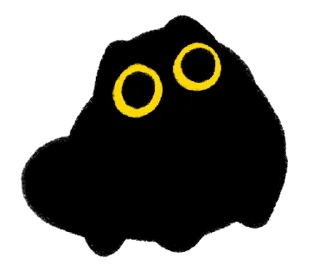 Стикер Owl Black Cat @mewsticks - 1