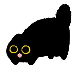 Стикер Owl Black Cat @mewsticks - 11