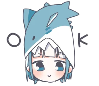 Sticker ૮₍ ˶ᵔ ᵕ ᵔ˶ ₎ა акула !! 
★ стикеры: @cute_stickers_emoji ★ - 4