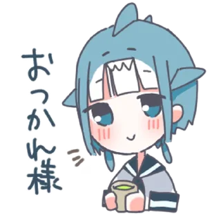 Sticker ૮₍ ˶ᵔ ᵕ ᵔ˶ ₎ა акула !! 
★ стикеры: @cute_stickers_emoji ★ - 10