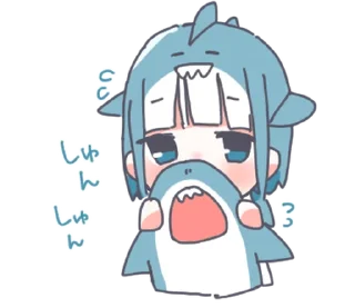 Sticker ૮₍ ˶ᵔ ᵕ ᵔ˶ ₎ა акула !! 
★ стикеры: @cute_stickers_emoji ★ - 0