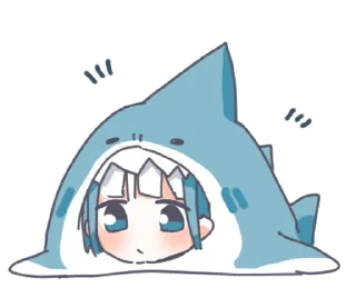 Sticker ૮₍ ˶ᵔ ᵕ ᵔ˶ ₎ა акула !! 
★ стикеры: @cute_stickers_emoji ★ - 9