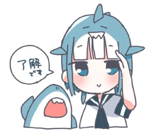 Sticker ૮₍ ˶ᵔ ᵕ ᵔ˶ ₎ა акула !! 
★ стикеры: @cute_stickers_emoji ★ - 7