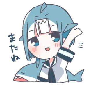 Sticker ૮₍ ˶ᵔ ᵕ ᵔ˶ ₎ა акула !! 
★ стикеры: @cute_stickers_emoji ★ - 11