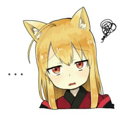 Sticker Маленька лисичка кіцуне - 0
