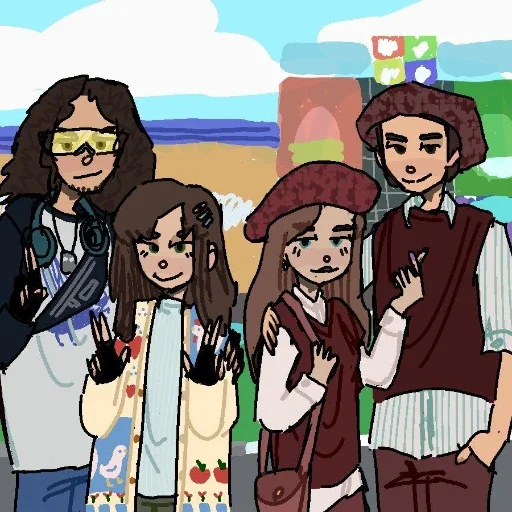 clothing anime human face