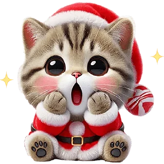 Sticker Новогодний котик @Nyasticks - 9