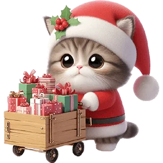 Sticker Новогодний котик @Nyasticks - 11