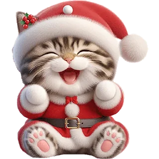 Sticker Новогодний котик @Nyasticks - 1