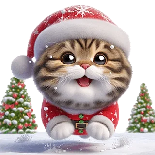 Sticker Новогодний котик @Nyasticks - 6