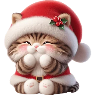 Sticker Новогодний котик @Nyasticks - 2