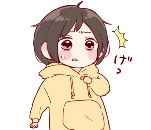 Стикер ✿девочка в толстовке✿ @anime_sticks - 4