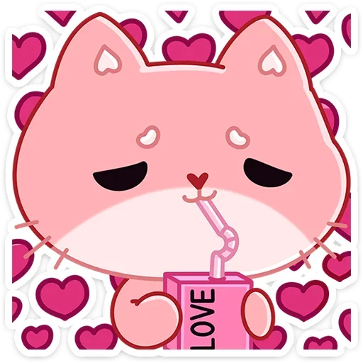 clipart pink cat
