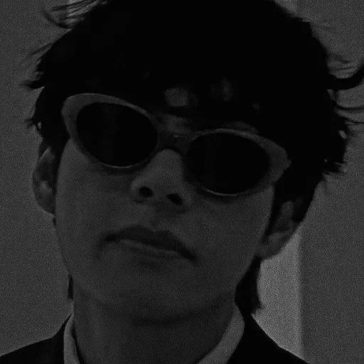 black and white human face eyewear