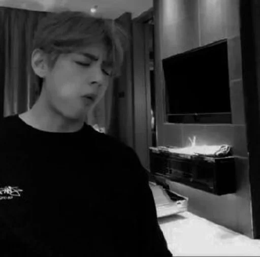 person black and white indoor