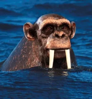 Sticker monos fusionados con otros animales - 0