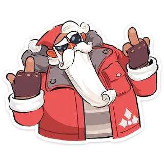 Стикер Дед Мороз и Снегурочка @TgSticker - 1