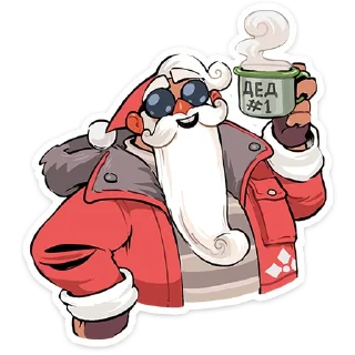 Стикер Дед Мороз и Снегурочка @TgSticker - 6