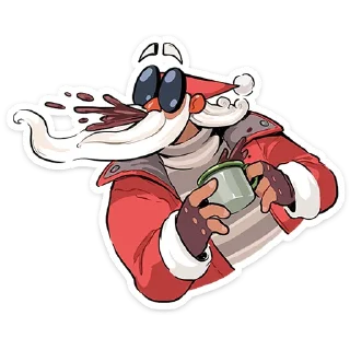 Стикер Дед Мороз и Снегурочка @TgSticker - 4