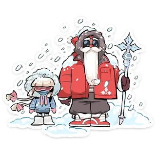 Стикер Дед Мороз и Снегурочка @TgSticker - 9