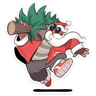 Стикер Дед Мороз и Снегурочка @TgSticker - 2