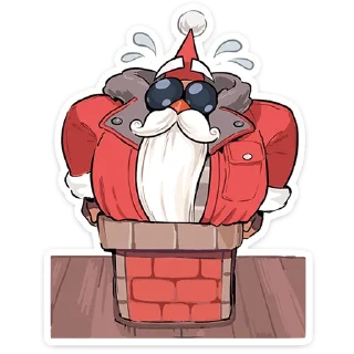 Стикер Дед Мороз и Снегурочка @TgSticker - 3